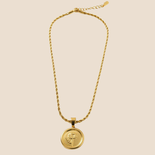 The Golden Dandelion Medallion Necklace