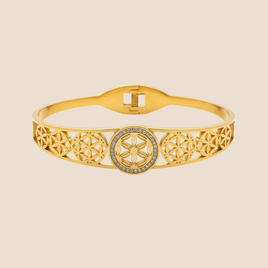 The Golden Tone Celestial Mandala Bangle