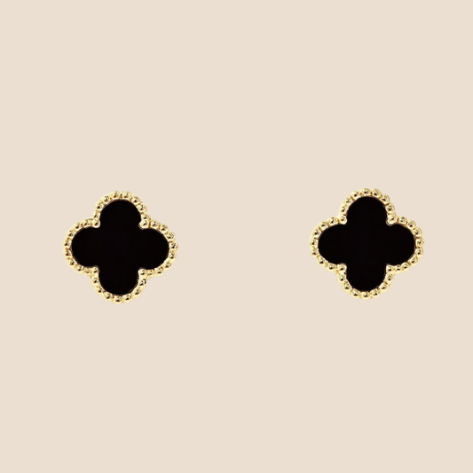 The Noir Clover Stud Earrings