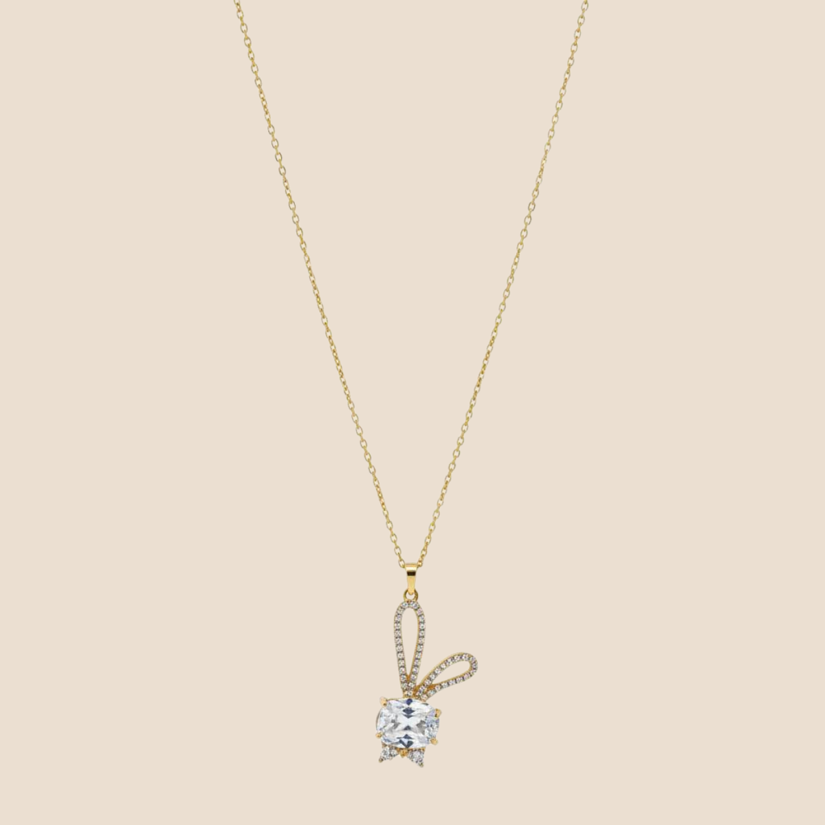 Crystal Bow Pendant Necklace