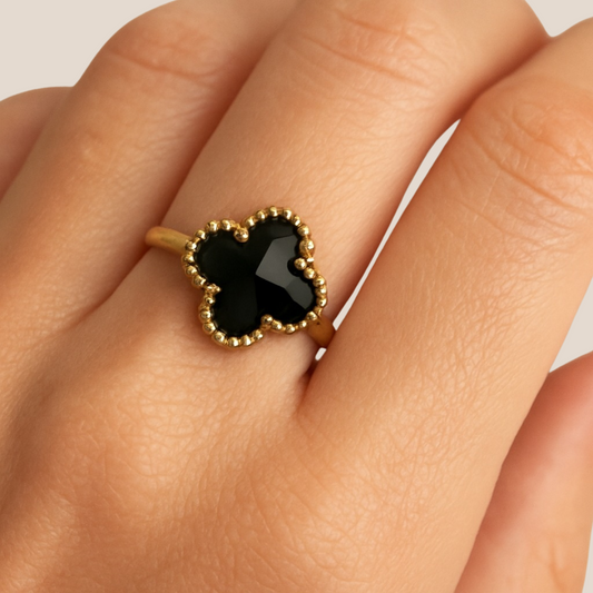 Noir Clover Statement Ring