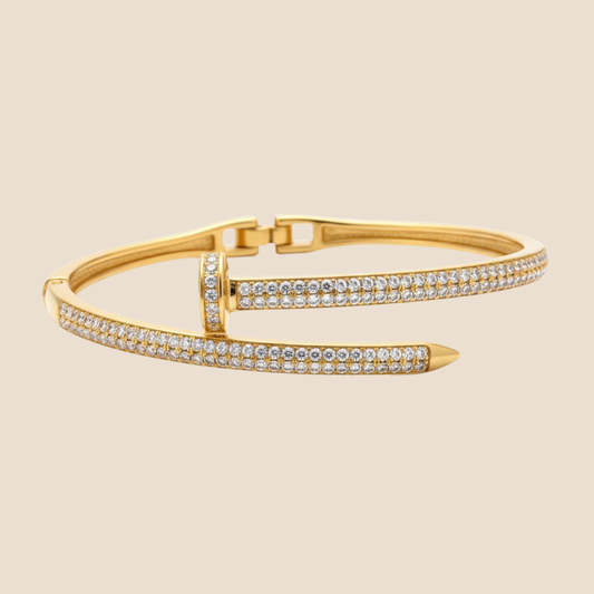 Luxe Nailhead Crystal Bangle