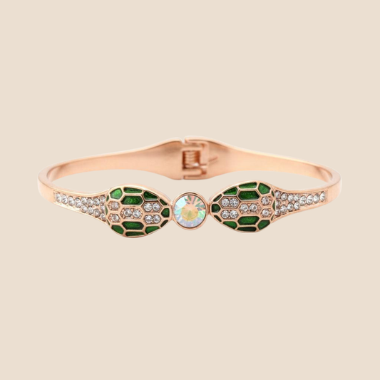Emerald Enamel Crystal Bracelet