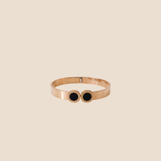 Rose Gold Black Enamel Bracelet