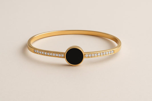 Midnight Charm Gold Bangle