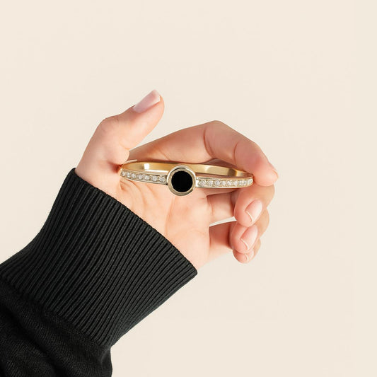 Midnight Charm Gold Bangle